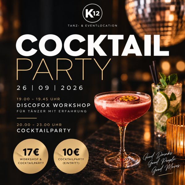 Discofox Workshop & Cocktailparty im Studio K12